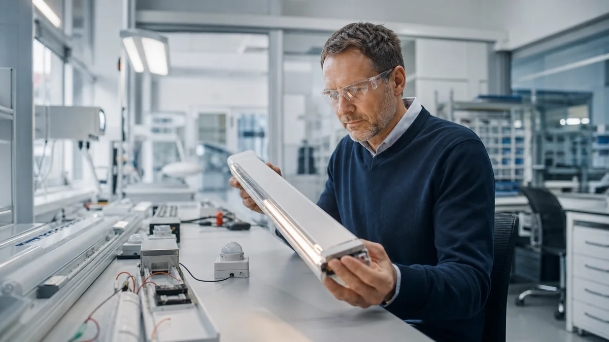 Lighting manufacturer working with an integrated luminaire