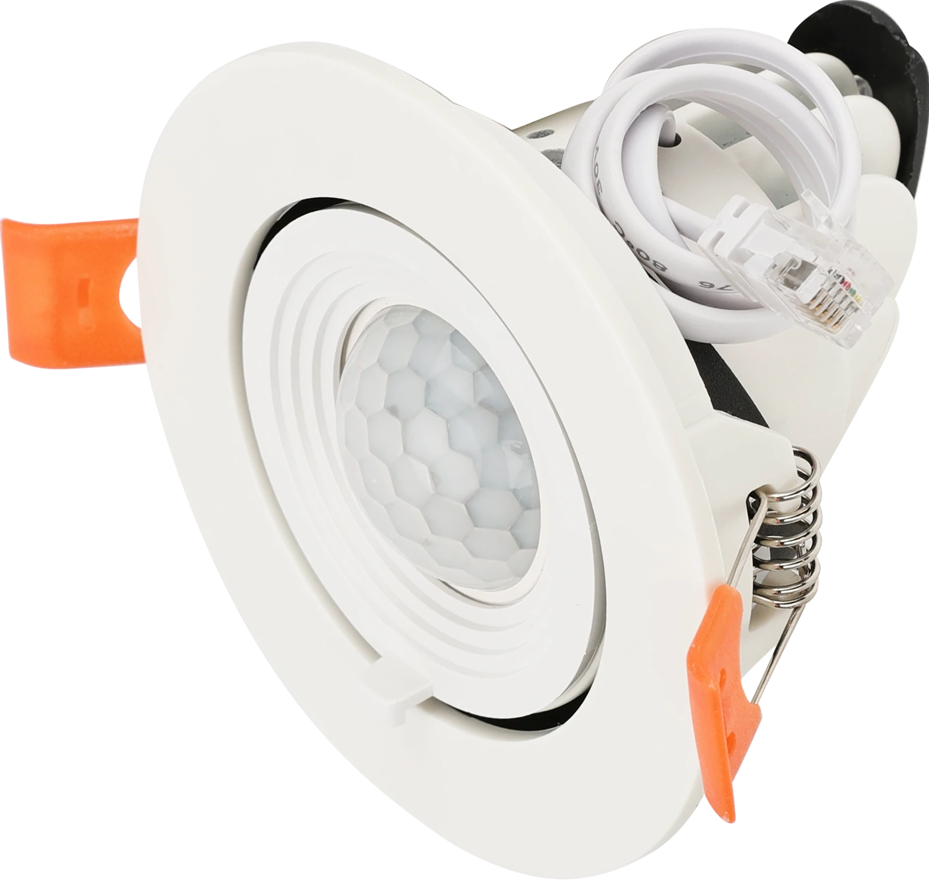 Side view of HIR13/AA PIR Highbay  Adjustable Angle  RJ12 connector to control body