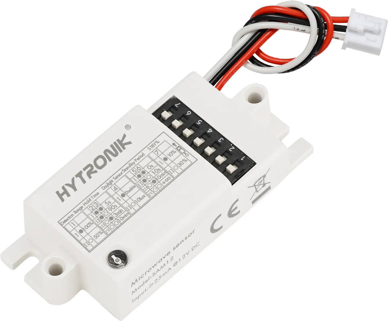 Side view of SAM12 HF Lowdbay VDC  Tri-level dimming 