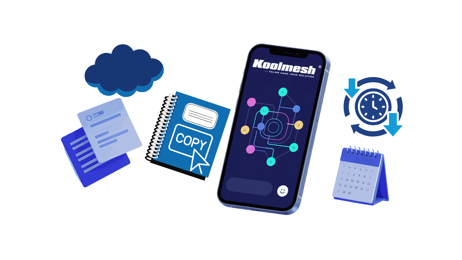 Commisioning with Koolmesh app Commisioning with smartphone reducing time and money