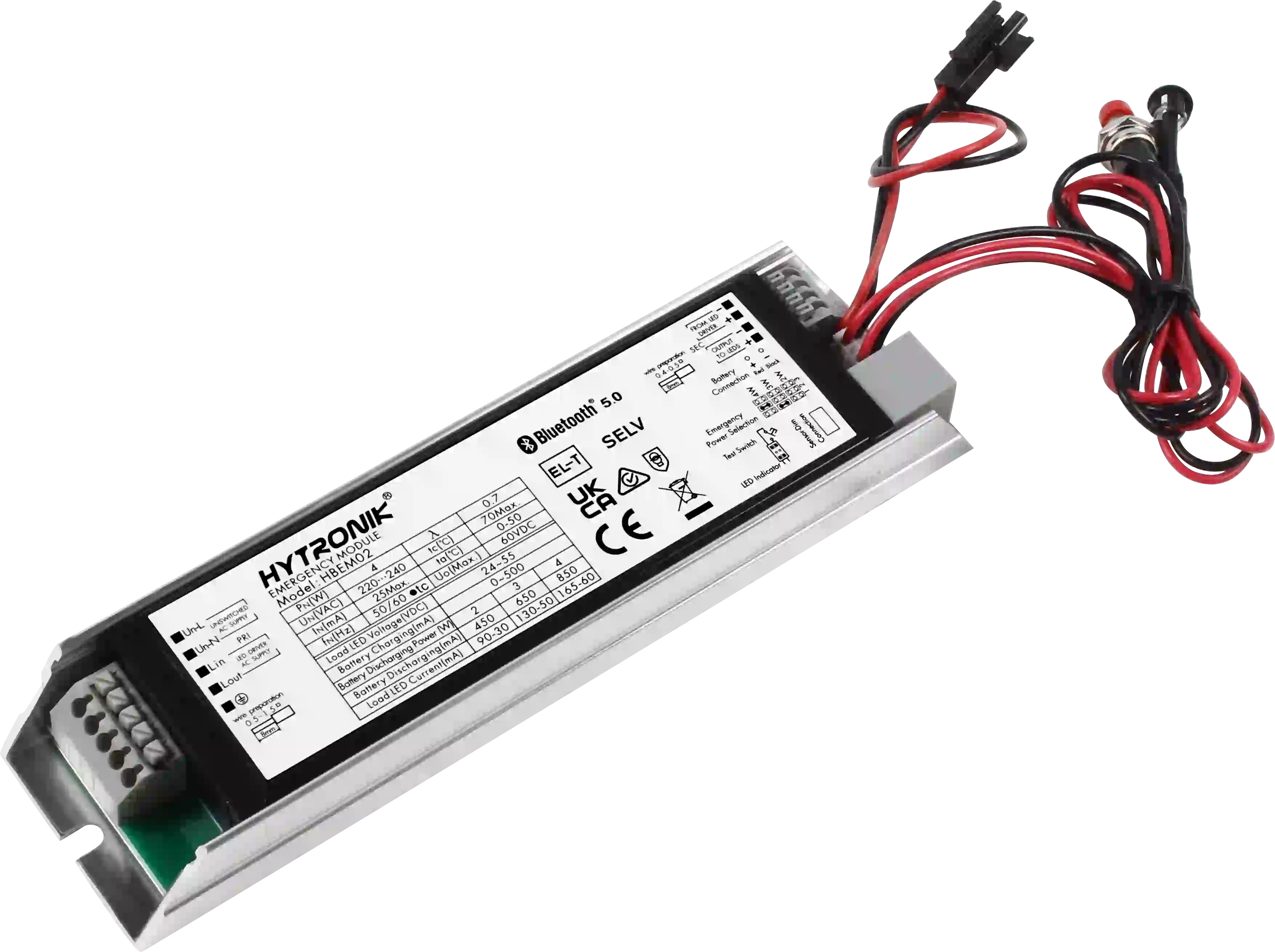 Side view of HBEM02 Emergency Inverter  Bluetooth remote control  LiFePO4 