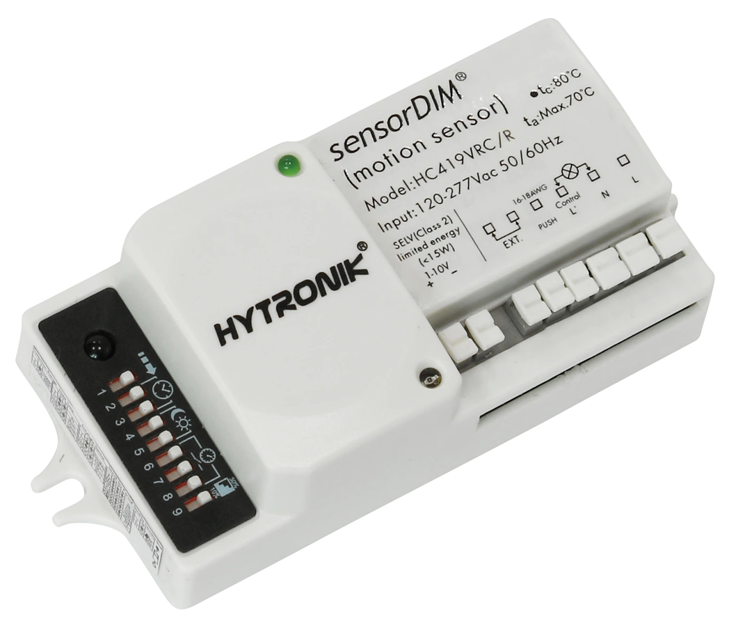 Side view of HC419VRC/R HF Highdbay  Photocell Advance  Setting via Dip-Switch/IR controller