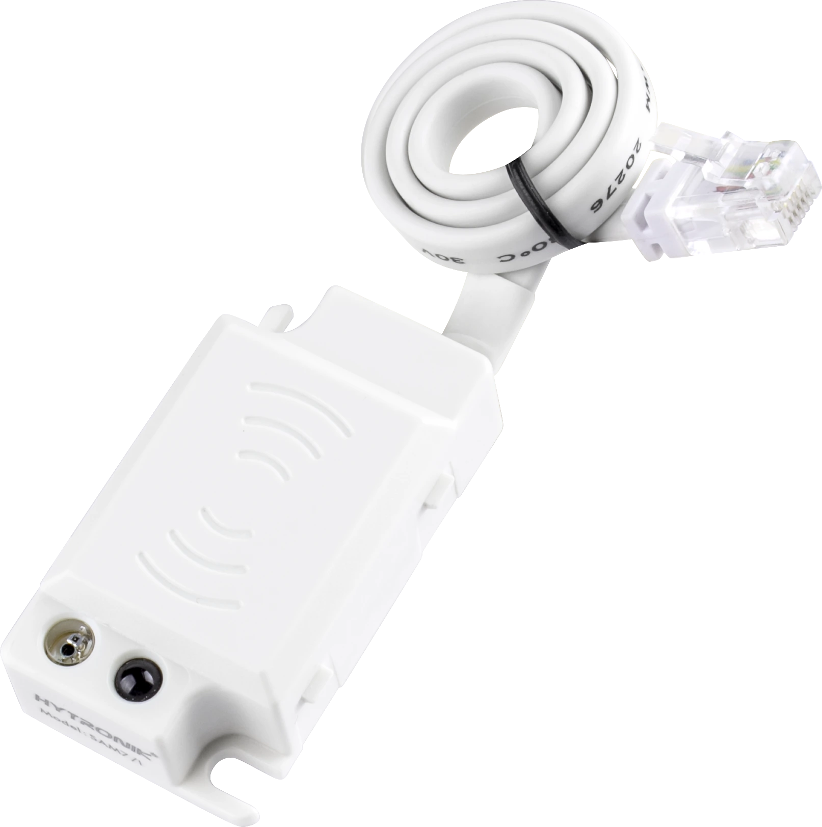 Side view of SAM11/I HF Lowdbay  Photocell Advance  RJ12 connector to control body