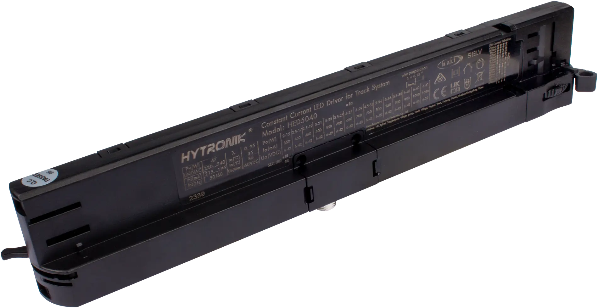 HED5040 Side view of HED5040 DT6 LED Driver 40W Tunable White  6 Wires 3 Circuits  Track System Stucci