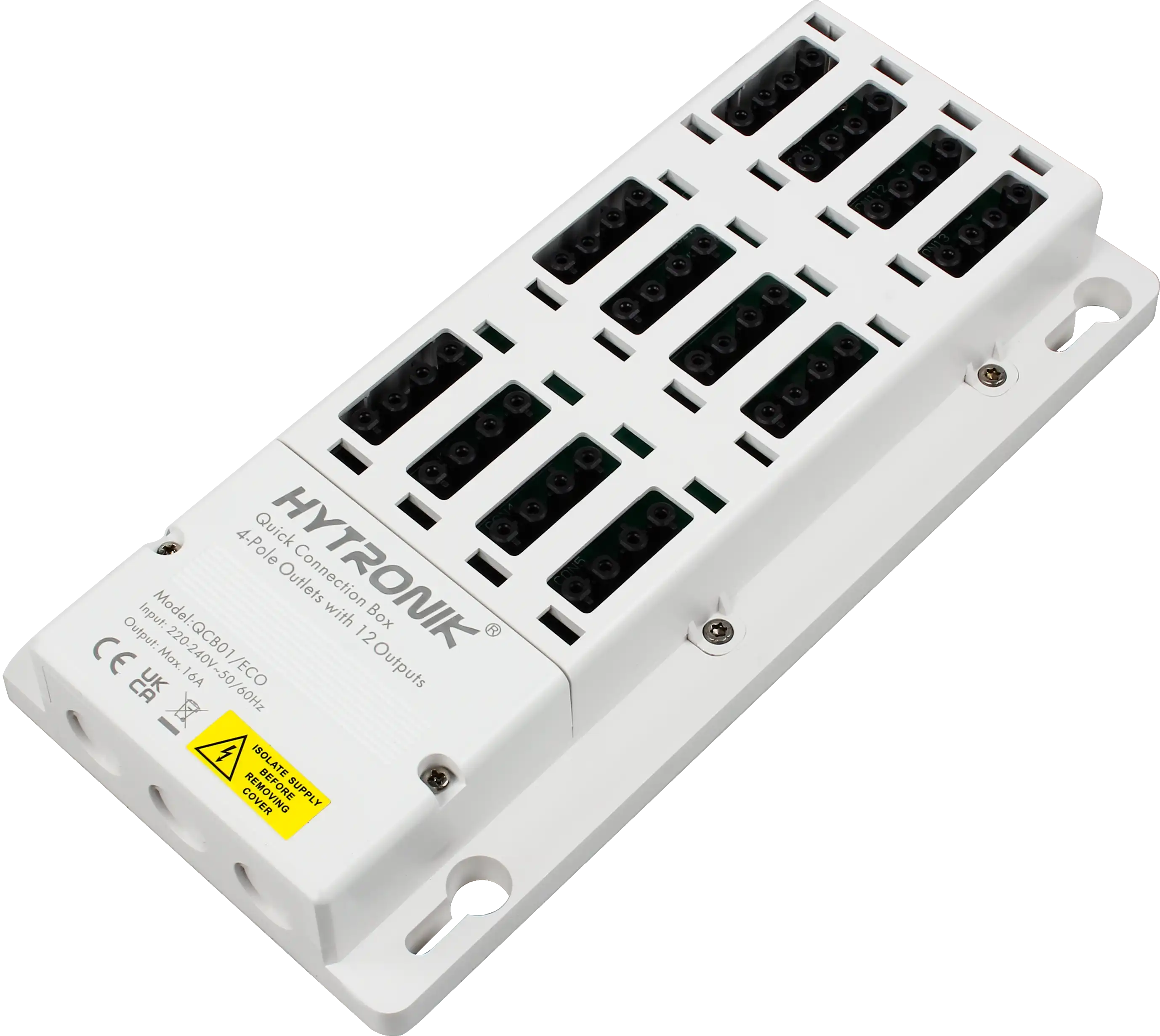 Side view of QCB01/ECO Quick Connection Box  ON/OFF  GST Types 4-poles x 12 lum.