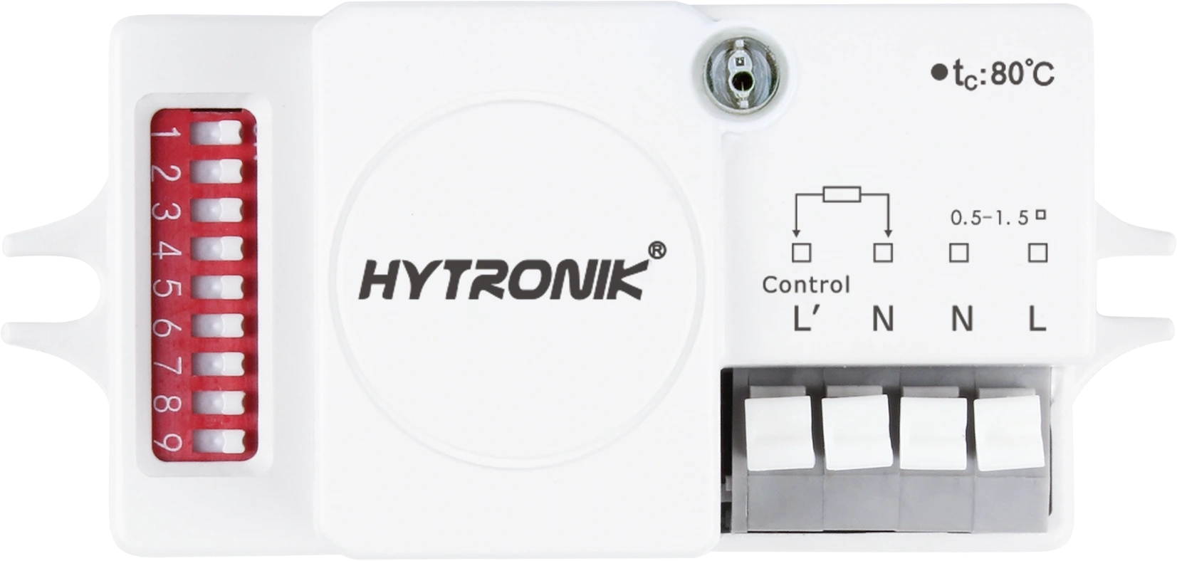 Top view of HC005S/I HF Lowbay  ON/OFF via Dip-Switch  Photocell Advance