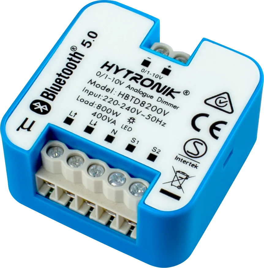 HBTD8200V Side view of HBTD8200V Bluetooth Receiver  0/1-10V  Wall Junction Box