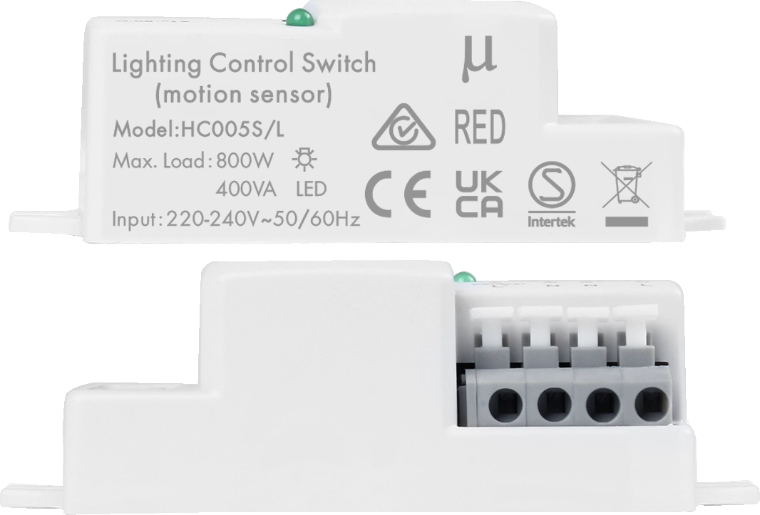 Top view of HC005S/H HF Highbay  ON/OFF via Dip-Switch  Photocell Advance
