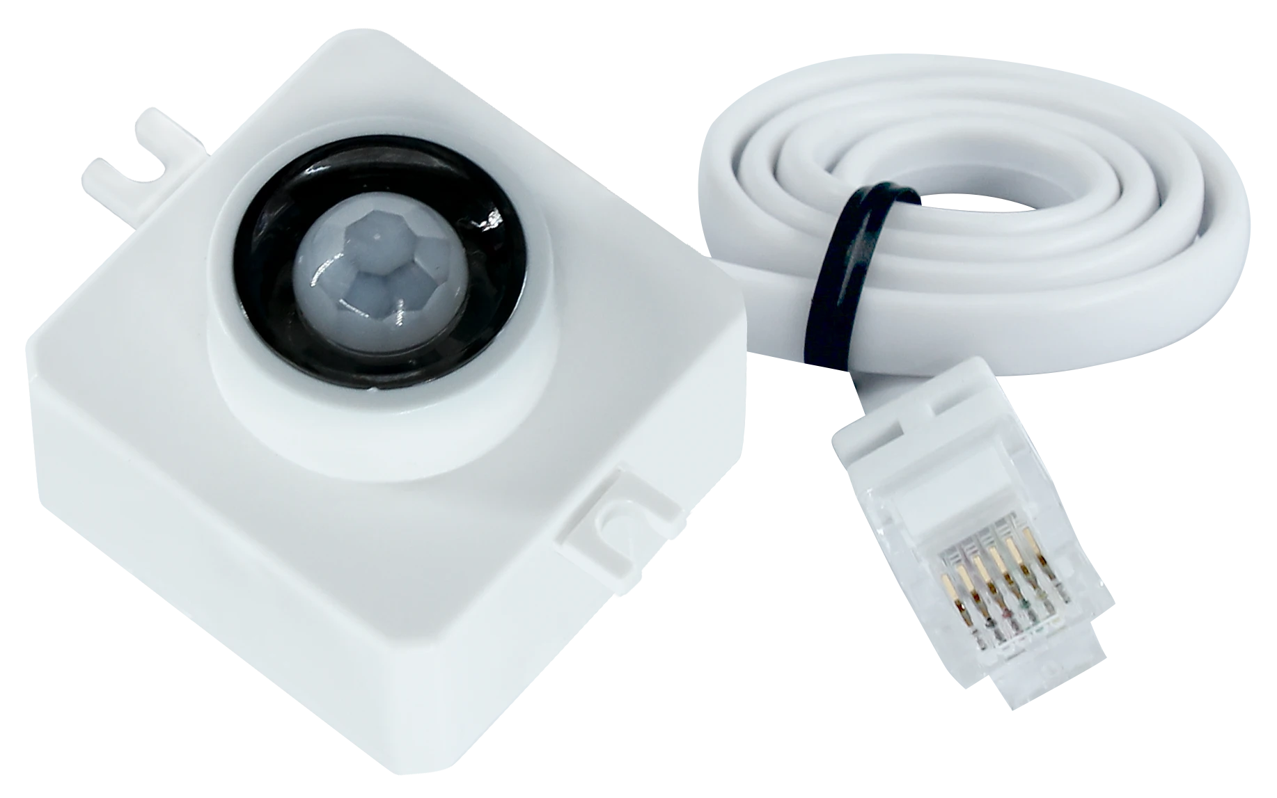 Side view of HIR02/RC12 PIR Lowbay  ON/OFF  RJ12 connector to control body