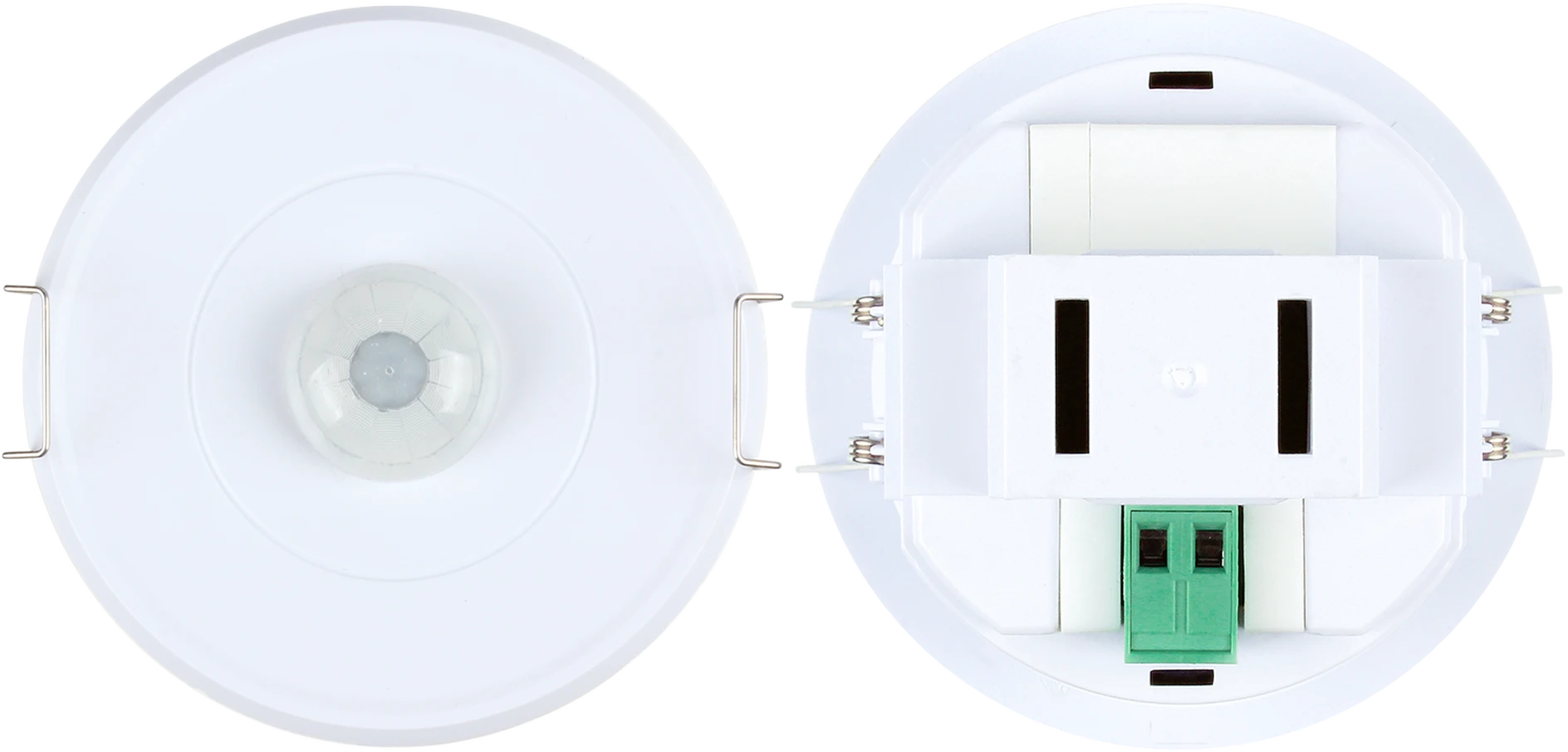 Top view of HIR23/D2/W PIR Lowbay  DALI with PSU and IR Controller  Ceiling mounting