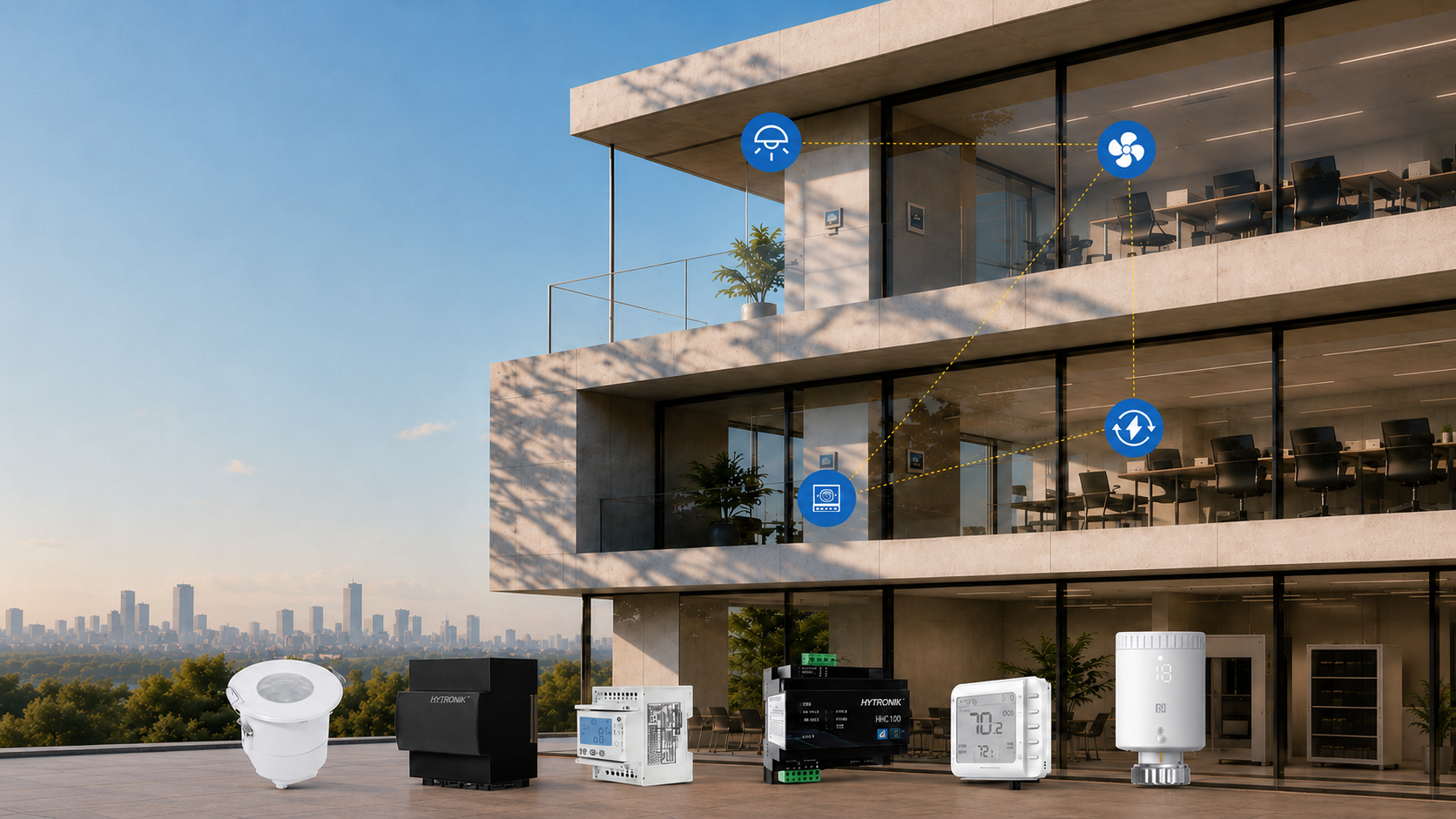 Commercial building with coordinated building automation systems
