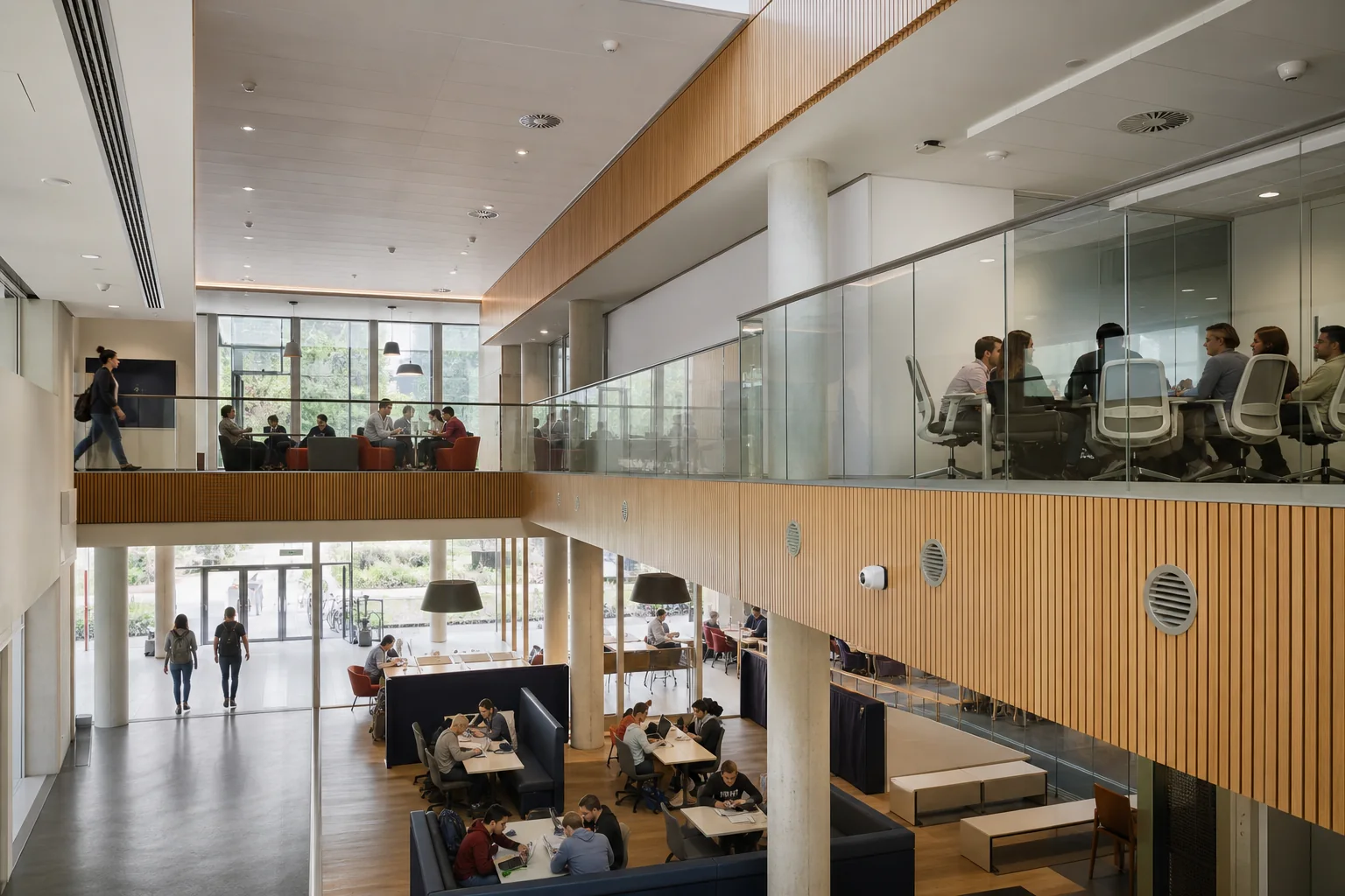 Lighting, sensing and ventilation across an occupied building