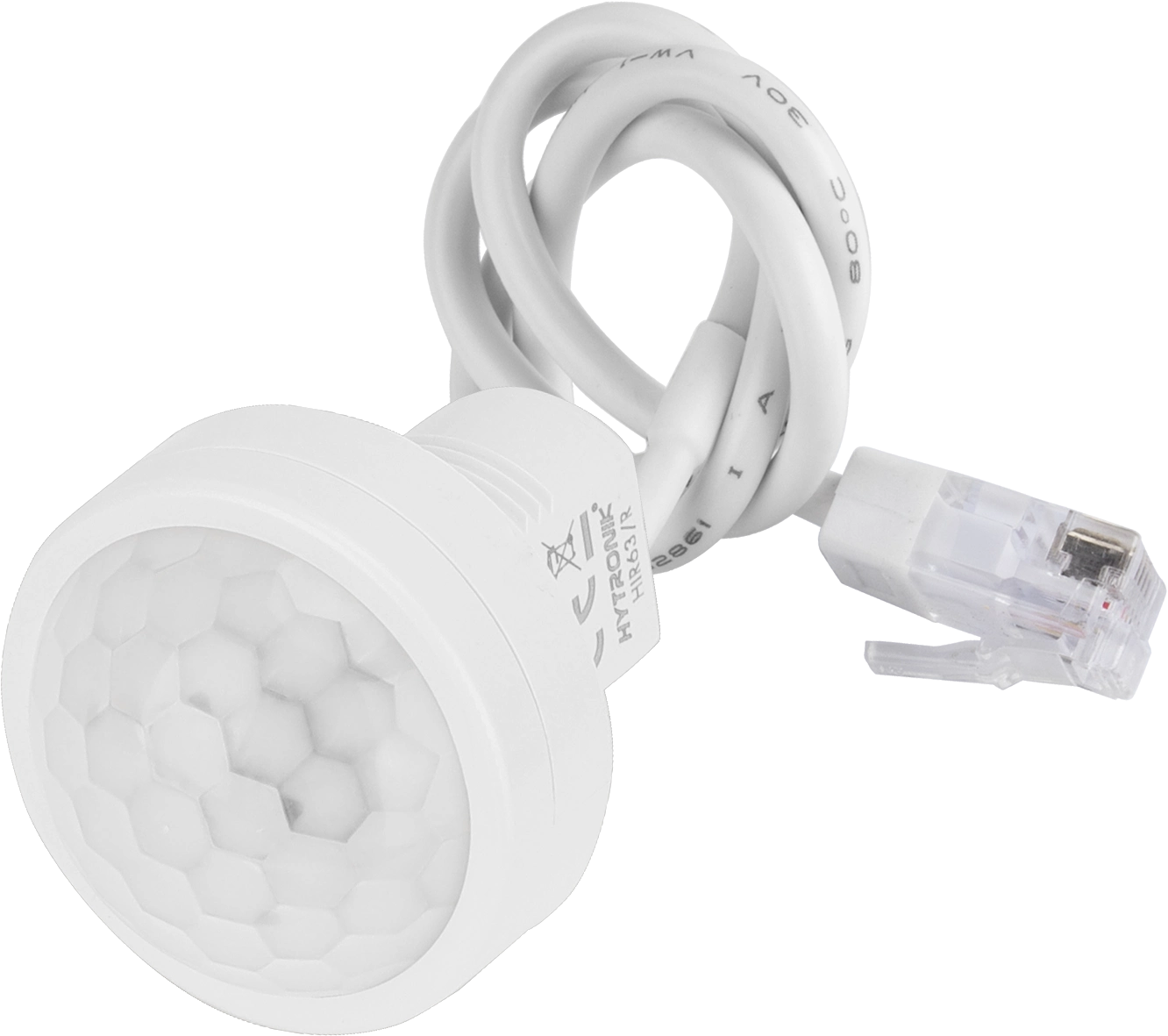 Side view of HIR63/R PIR Midbay  Ciradian Rhyhm   RJ12 connector to control body