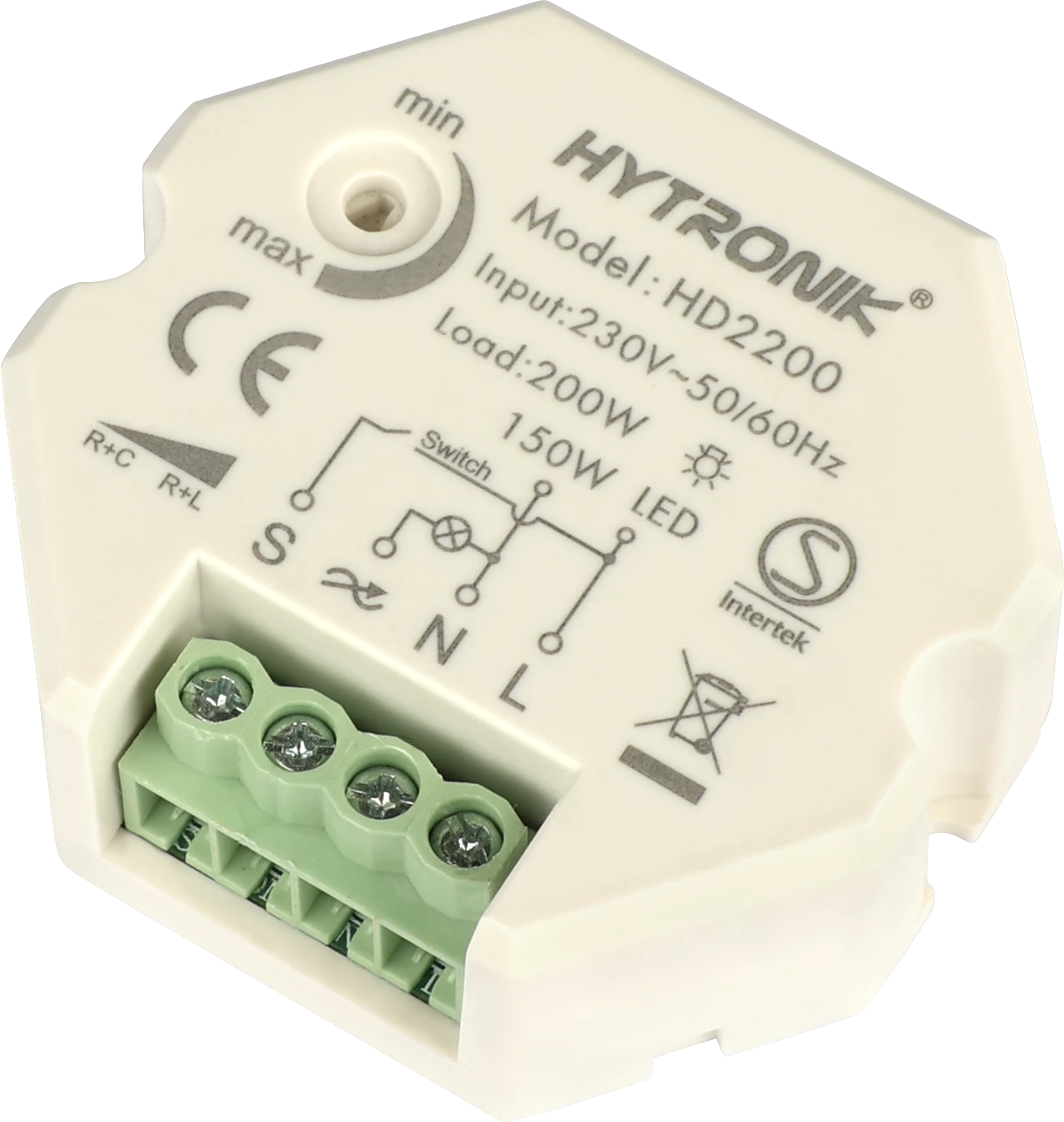 Side view of HD2200 Dimmer/Controller  Trailing Edge  Wall Junction Box