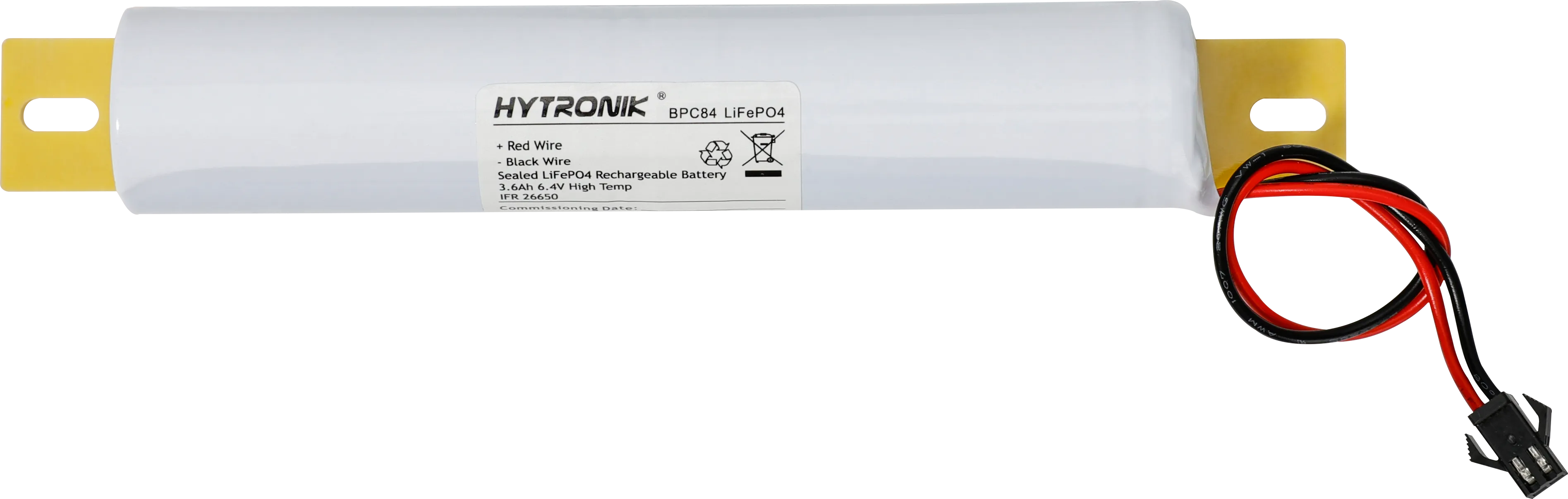 Top view of BPC84 Battery  LiFePO4 with 3.6Ah  6.4V 