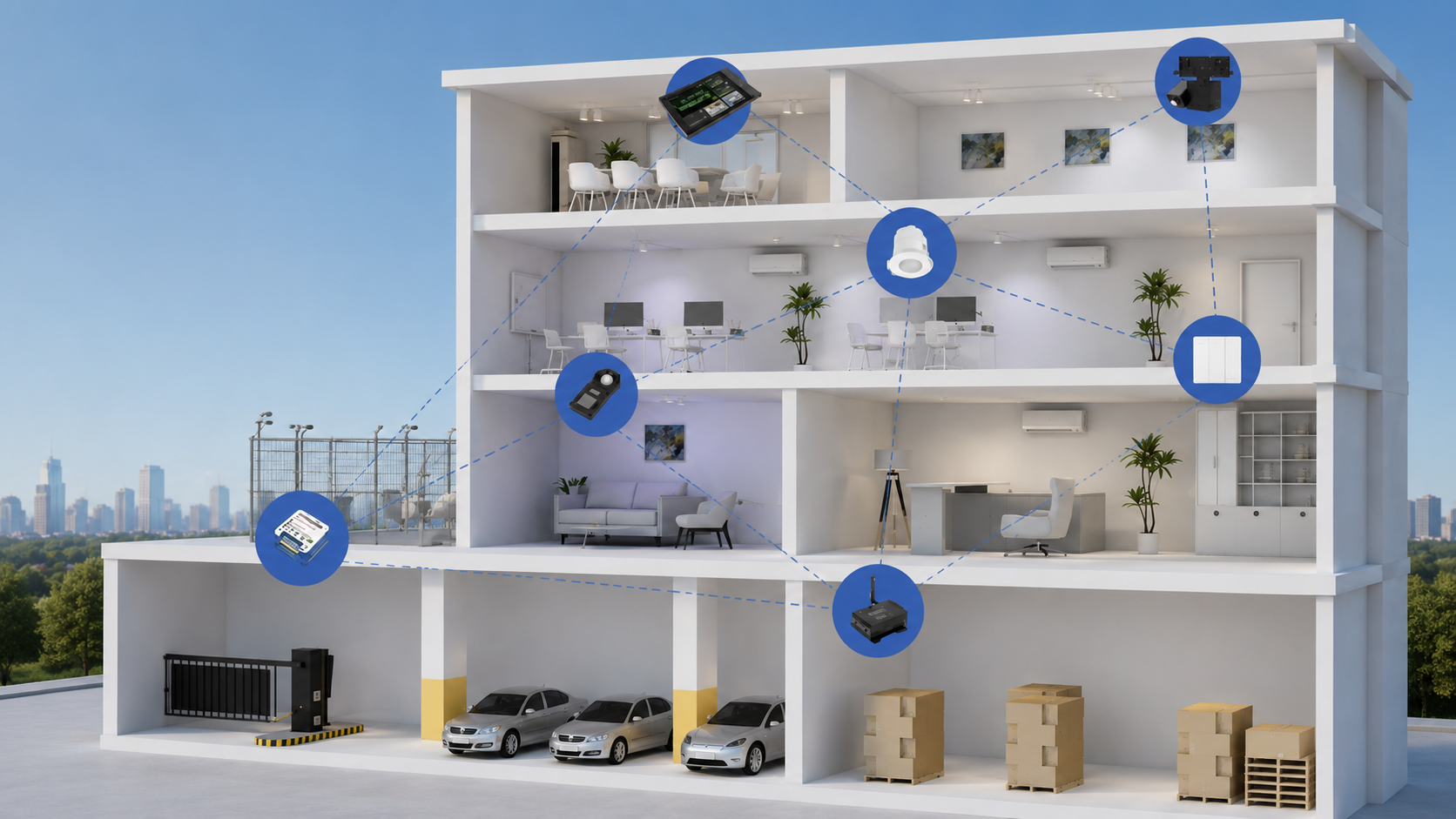 Professional lighting control in a commercial interior
