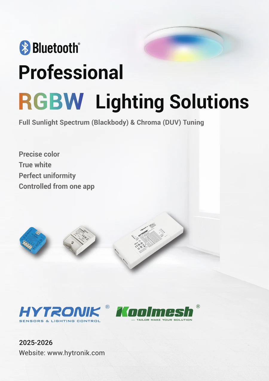 Cover of the 2025–2026 Professional RGBW Lighting Solutions brochure