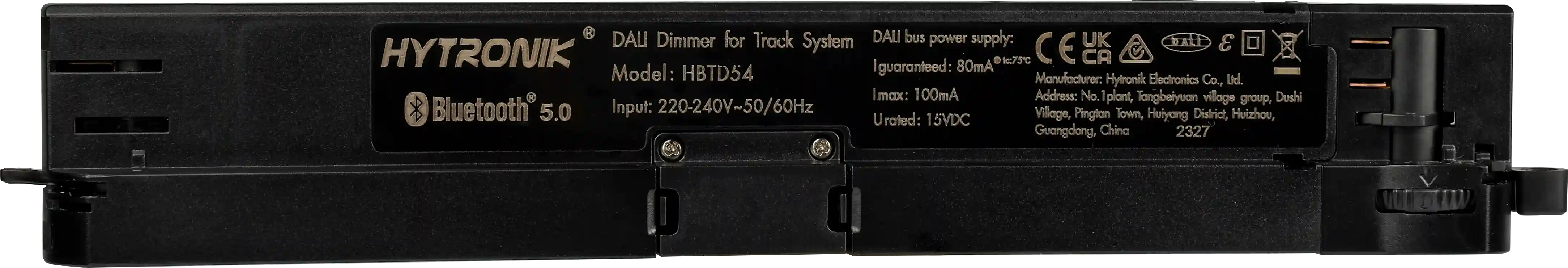 Front view of HBTD54 Bluetooth Dimmer  6 Wires 3 Circuits Track system stucci