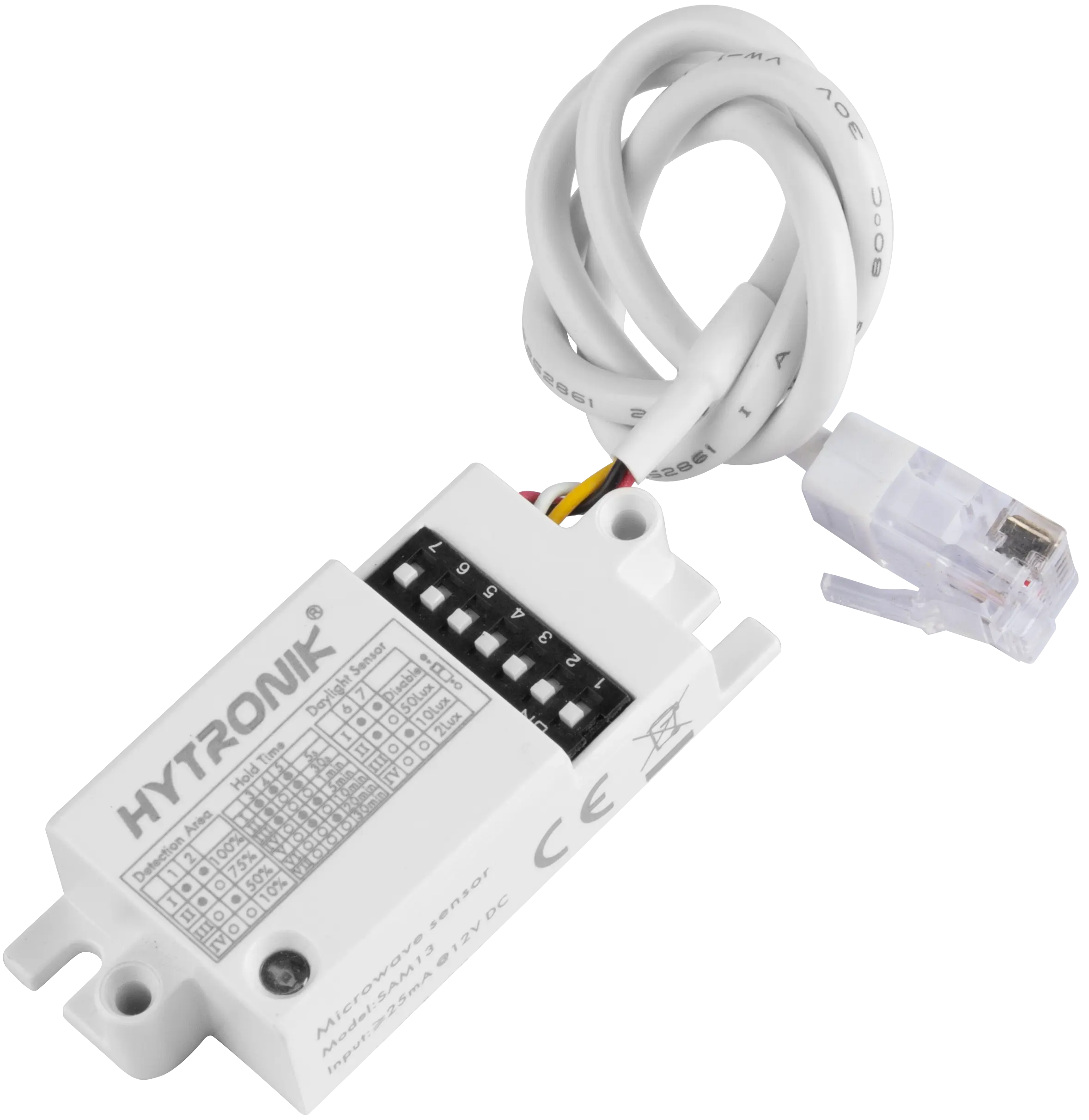 Side view of SAM13 HF Lowdbay  ON/OFF   RJ12 connector to control body