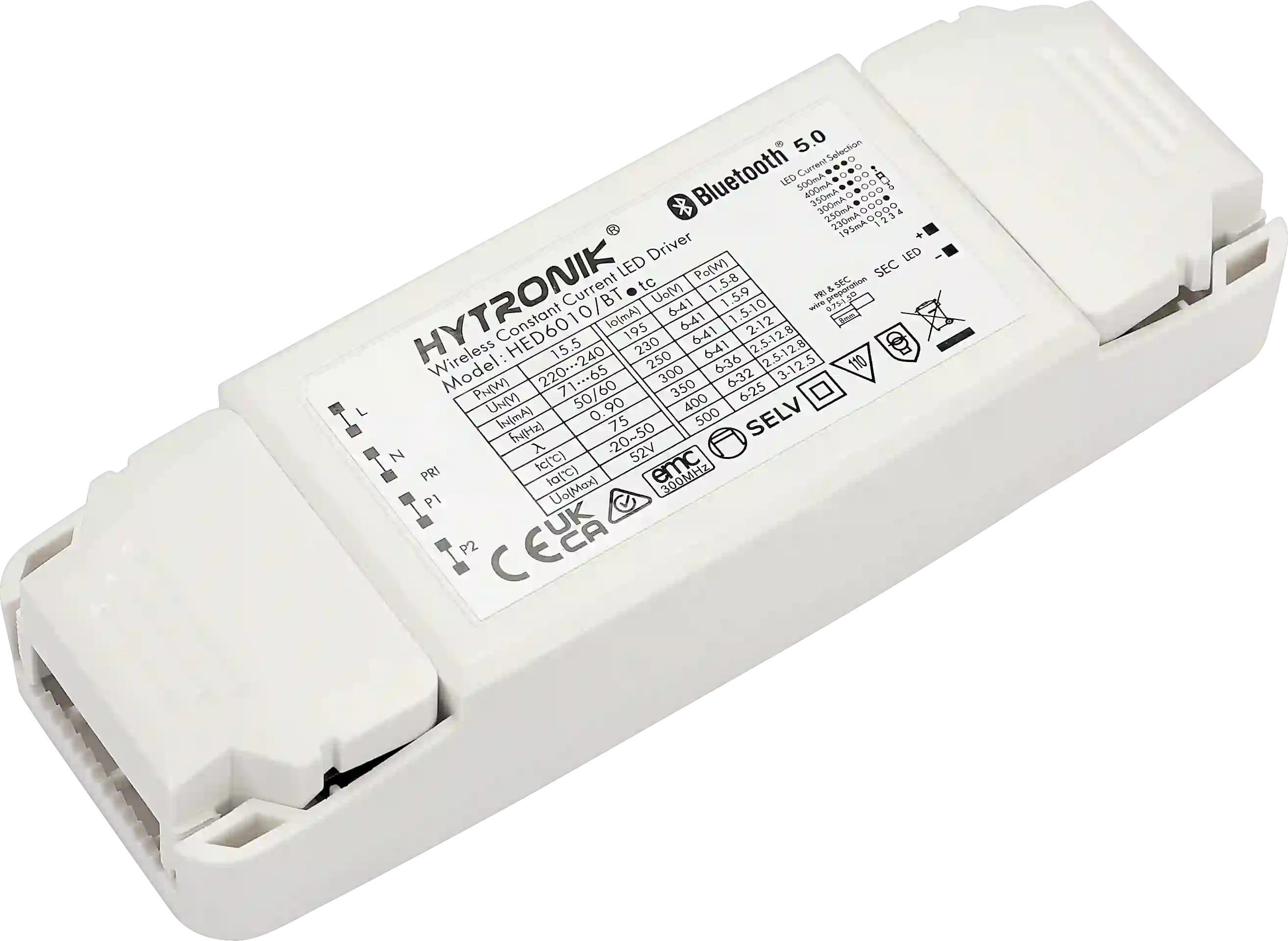 Side view of HED6010/BT Bluetooth LED Driver 12.5W  Dimmable  Stand-alone version