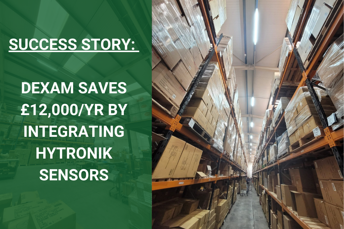 DEXAM SAVED £12,000 PER YEAR BY INTEGRATING HYTRONIK SAM7 SENSORS IN ITS WAREHOUSES.