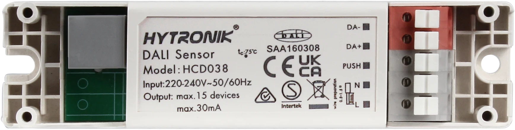 Top view of HCD038 Control unit 