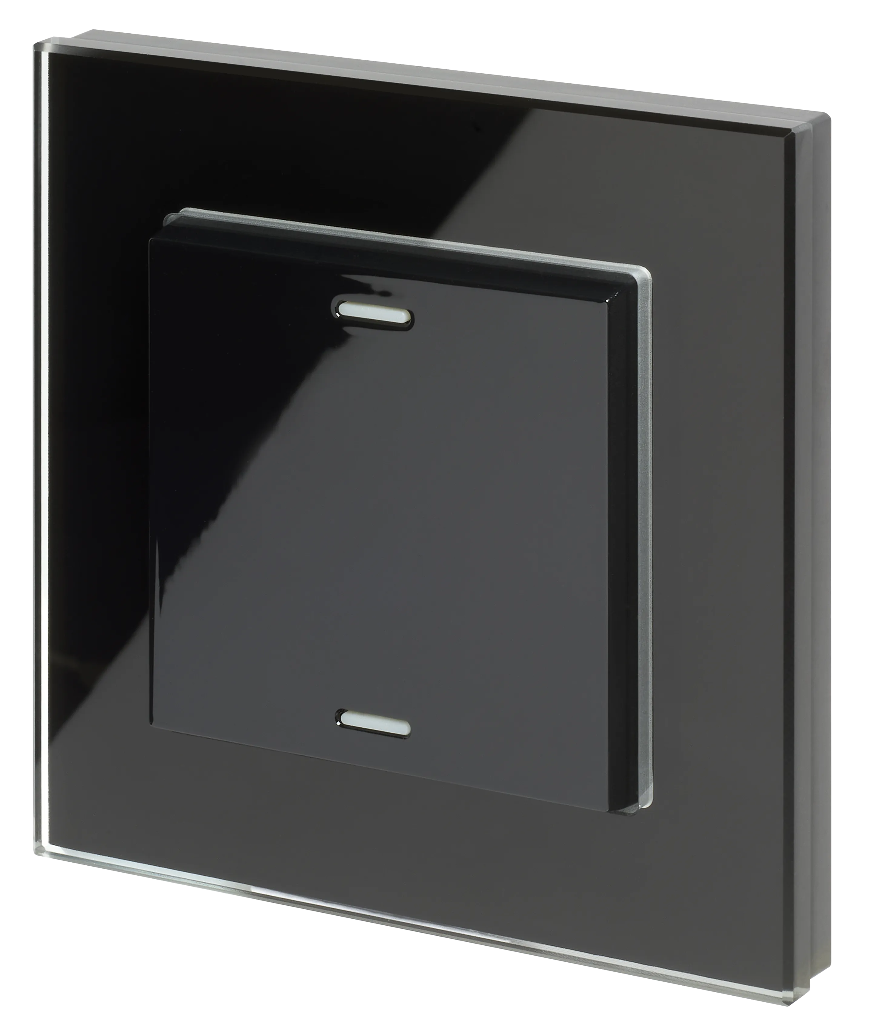 Front view of HBES01/B Wireless Bluetooth switch  2 push or 4 push  Black color