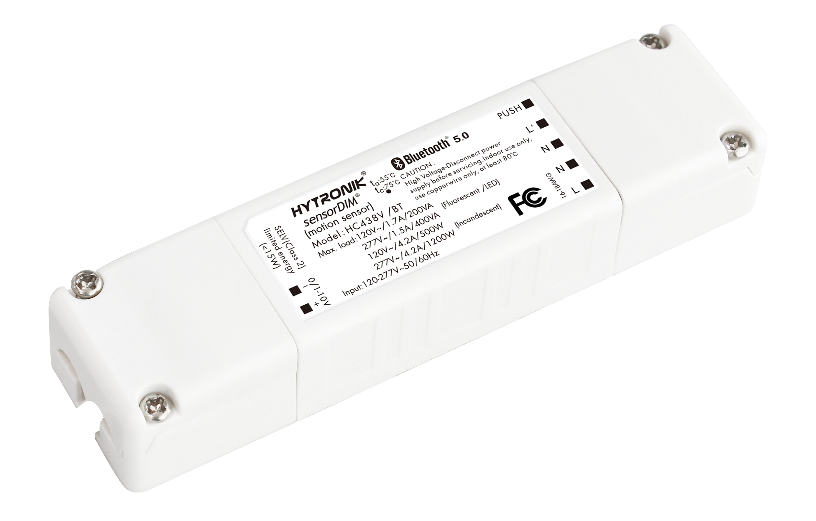 Side view of HC438V/BT Control body  Bluetooth & 0/1-10V  Attachable sensor heads