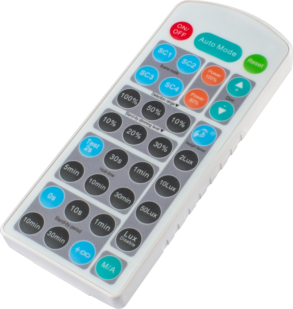 Side view of HRC-05 Sensor remote controller  Dimming control  White color