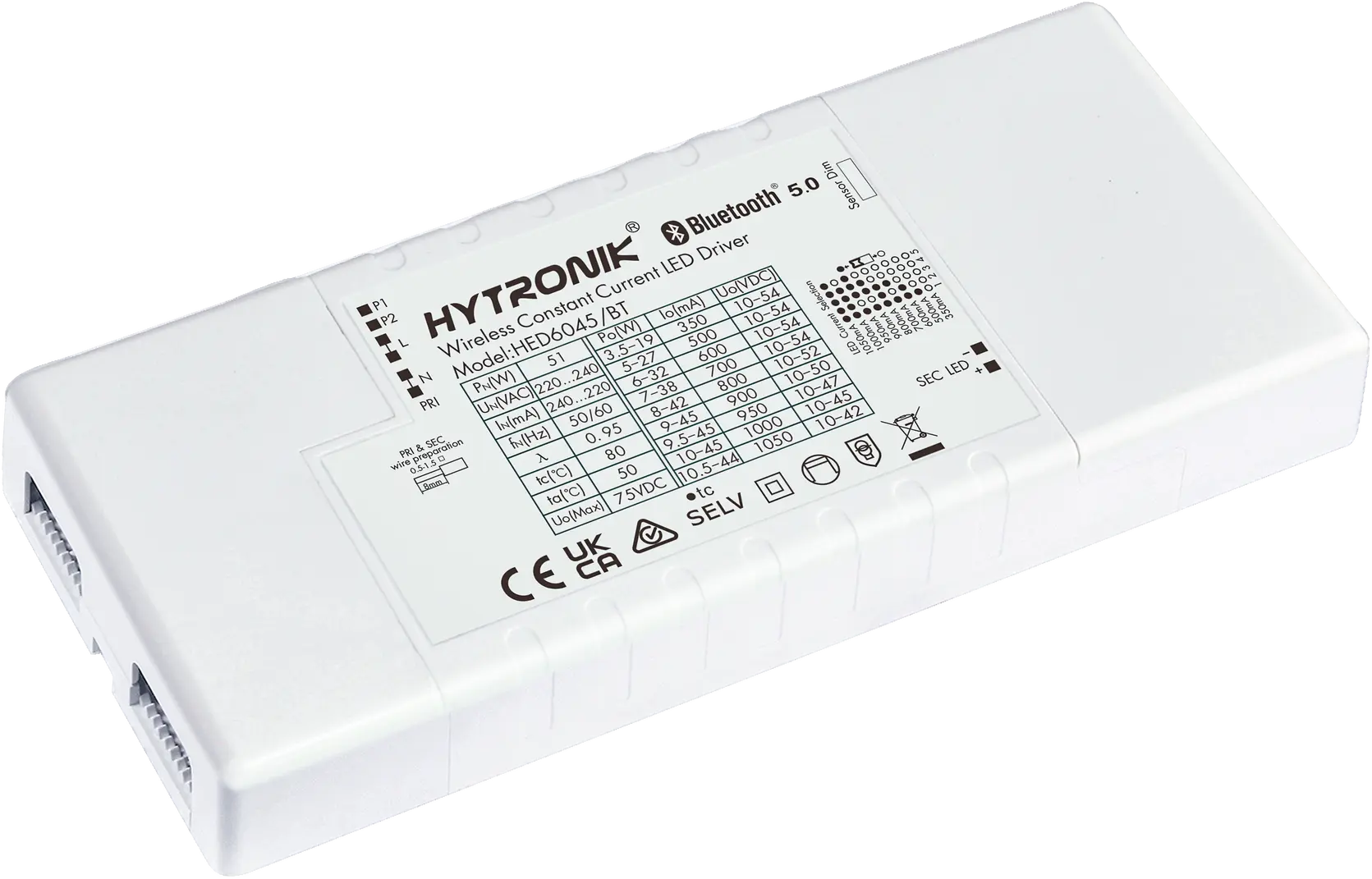 Side view of HED6045/BT Bluetooth LED Driver 45W  Dimmable  Built-in/Stand-alone 