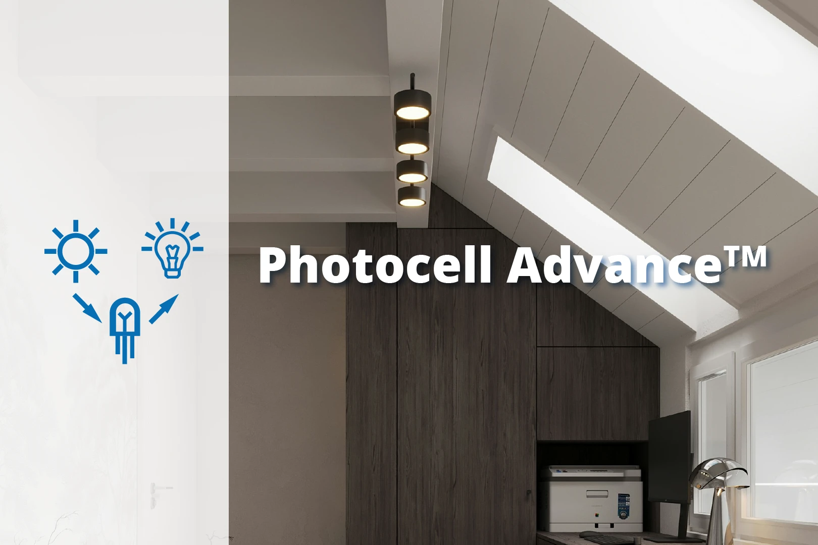Lounge lighting  Photocell_Advance™ ambient light sensor in a lounge area