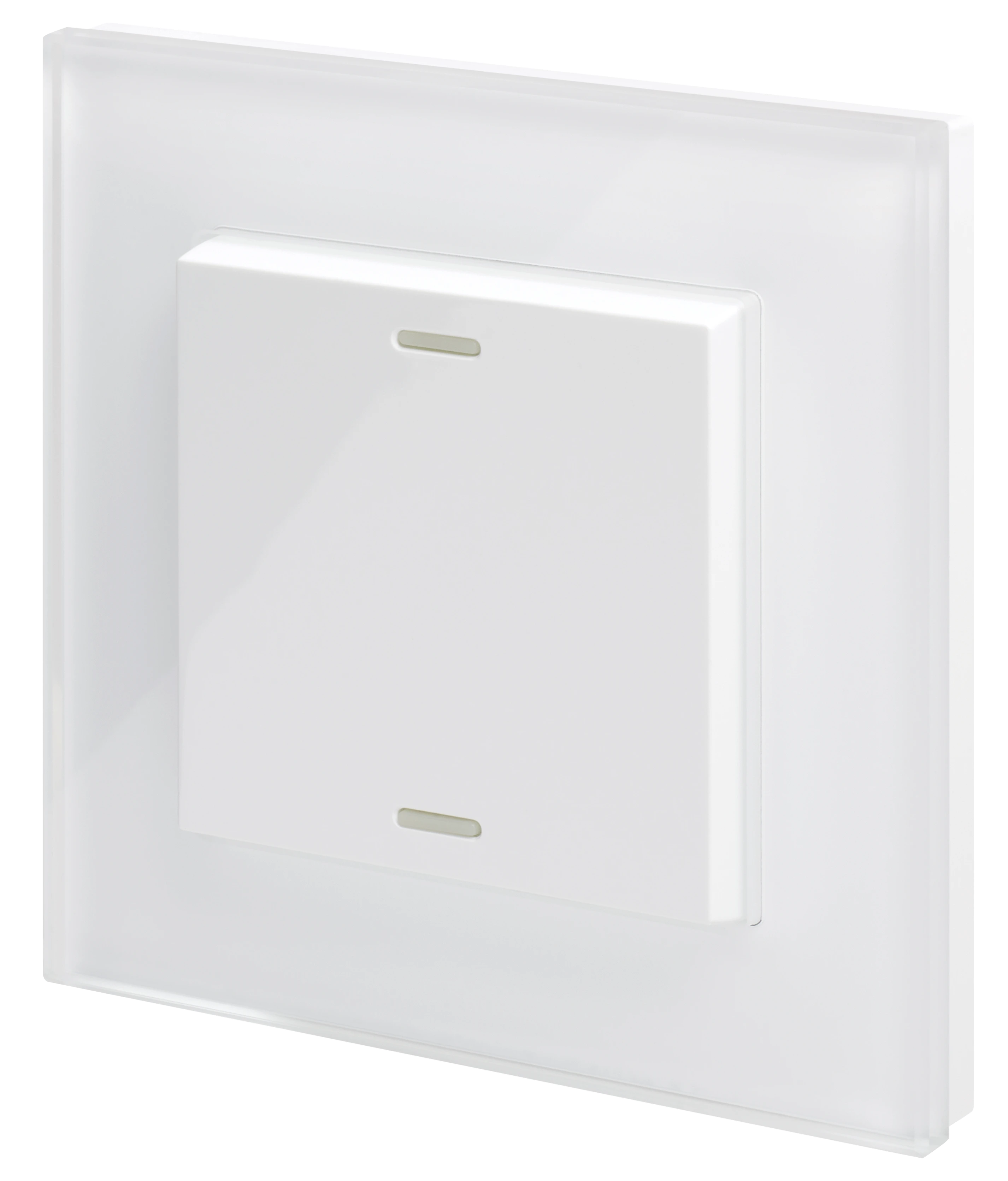 Front view of HBES01/W Wireless Bluetooth switch  2 push or 4 push  White color