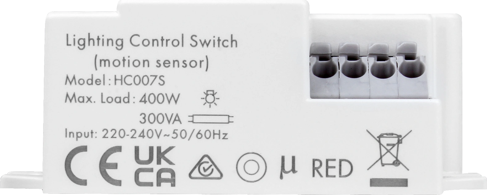 Top view of HC007S HF Lowbay  ON/OFF via Dip-Switch  Photodiode