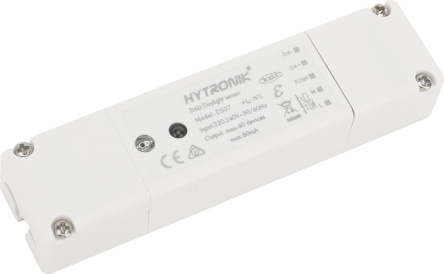 Side view of DS07 Daylight Sensor  ON/OFF/DALI with PSU  Photocell Advance