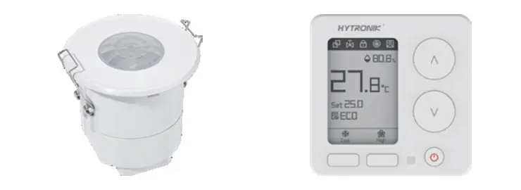 Motion sensor and LoRaWAN FCU thermostat representing the field device layer