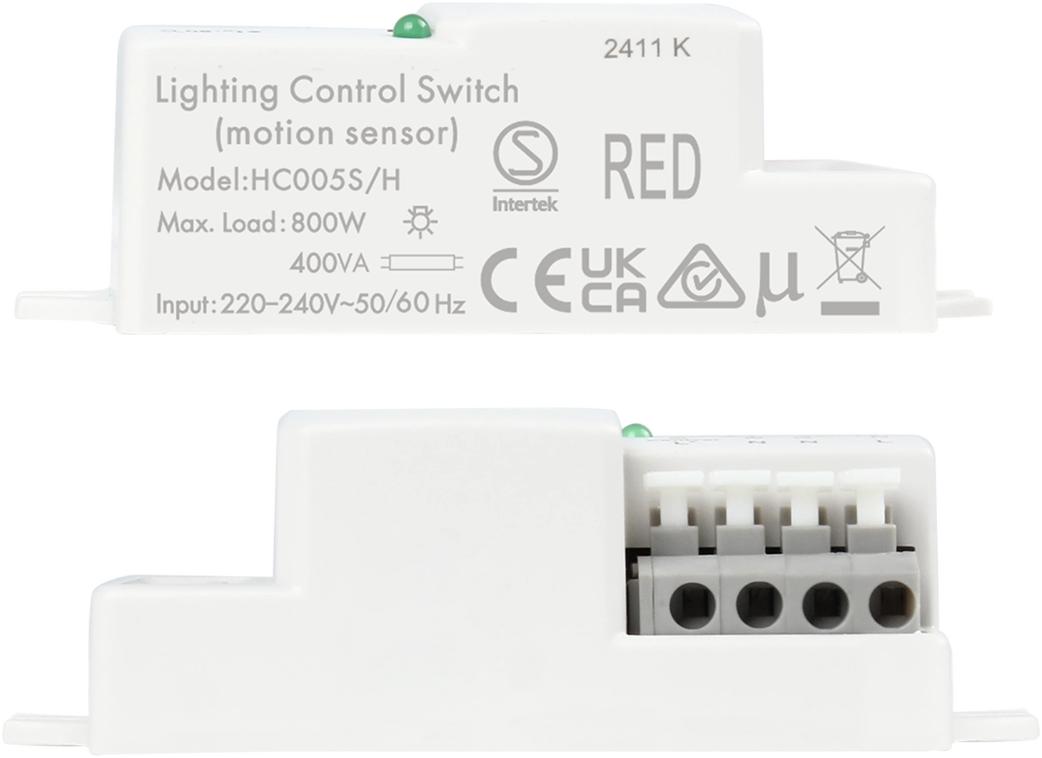 Front view of HC005S/H HF Highbay  ON/OFF via Dip-Switch  Photocell Advance