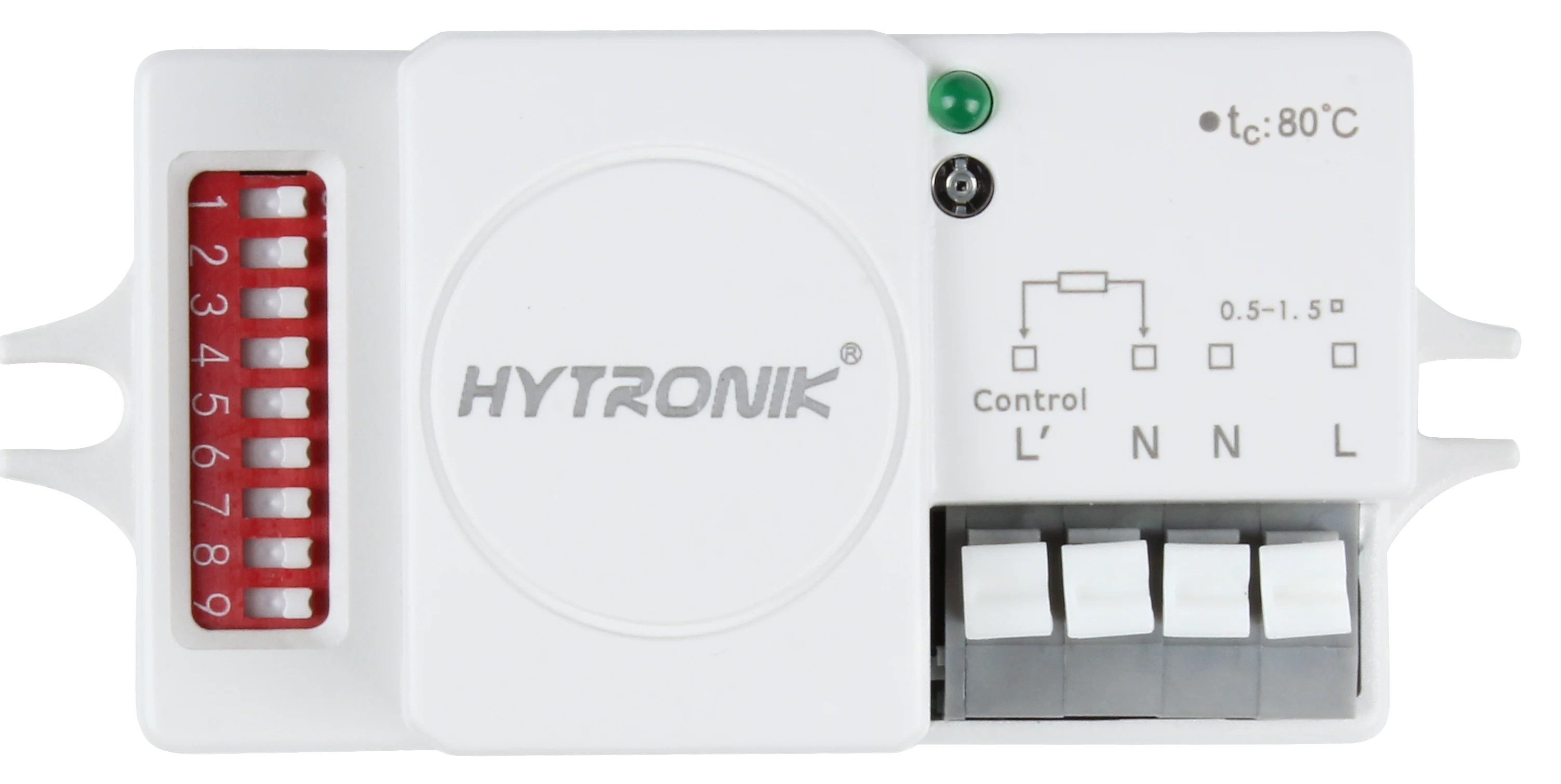 Front view of HC005S HF Lowbay  ON/OFF via Dip-Switch  Photodiode