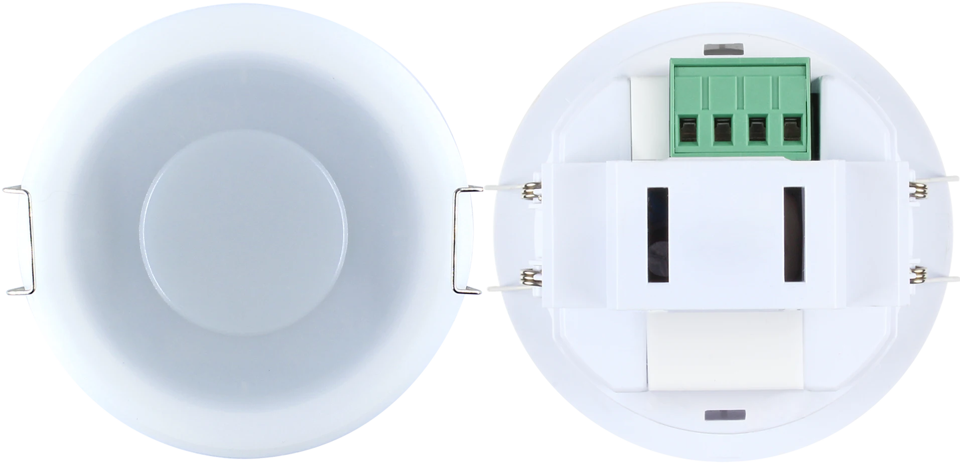 Top view of HMW28/PRO HF Lowbay Occupancy  ON/OFF  Surface mounting