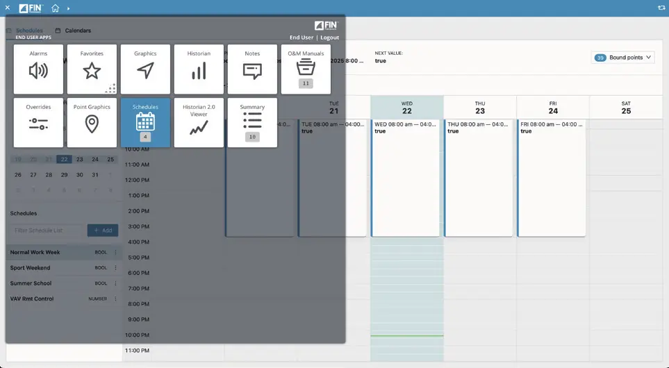 FIN scheduling interface