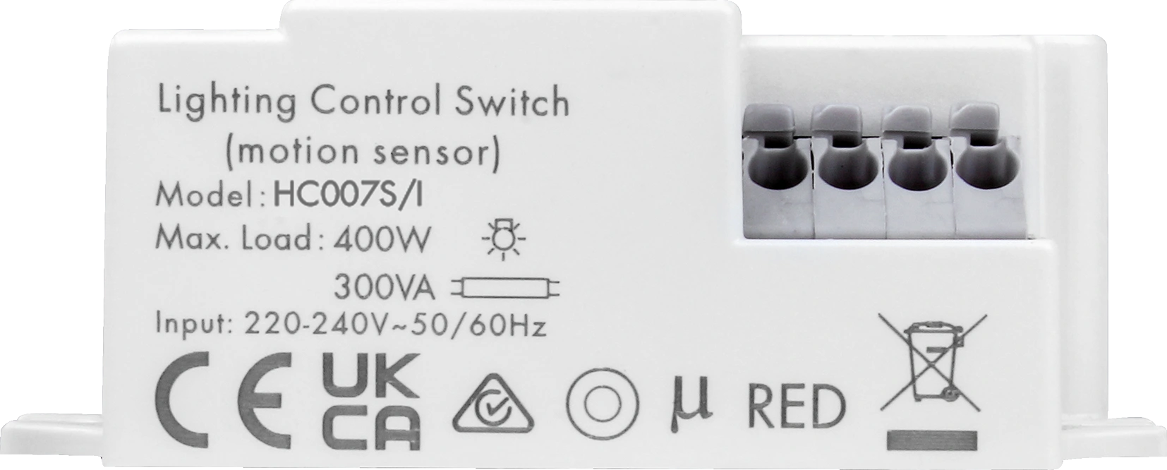 Top view of HC007S/I HF Lowbay  ON/OFF via Dip-Switch  Photocell Advance