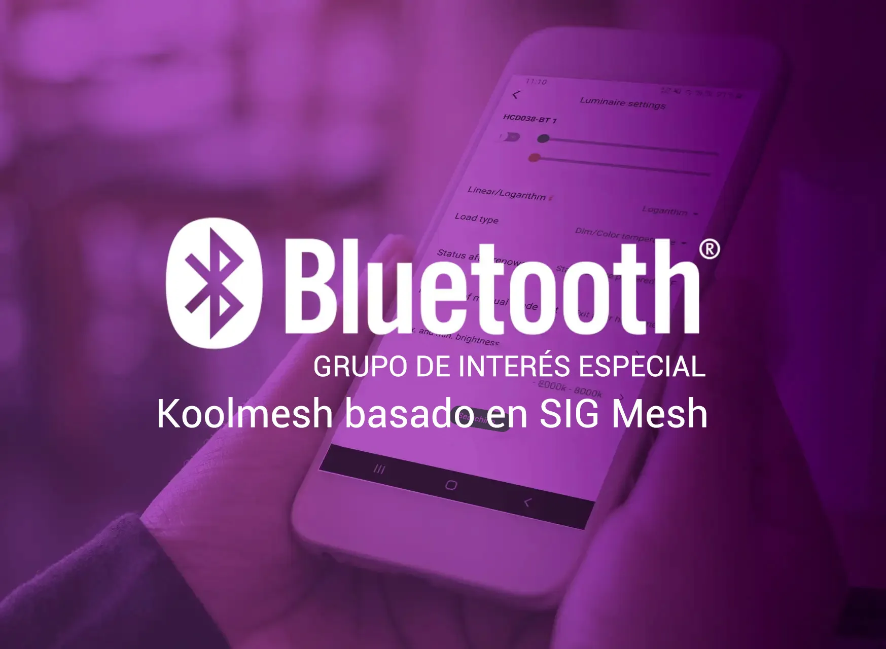 Logotipo de tecnología Bluetooth para aplicaciones de control de iluminación.