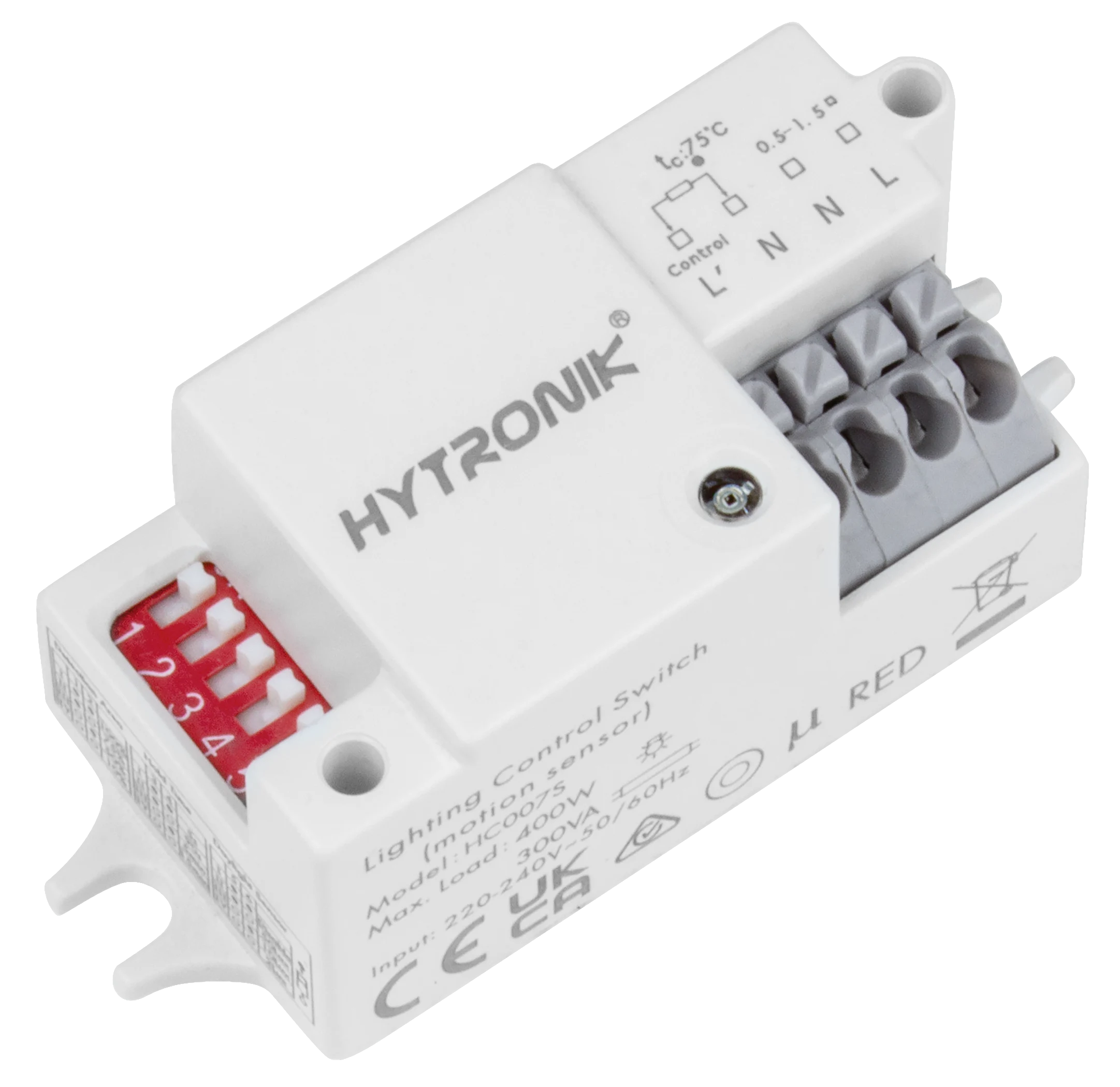 Side view of HC007S HF Lowbay  ON/OFF via Dip-Switch  Photodiode