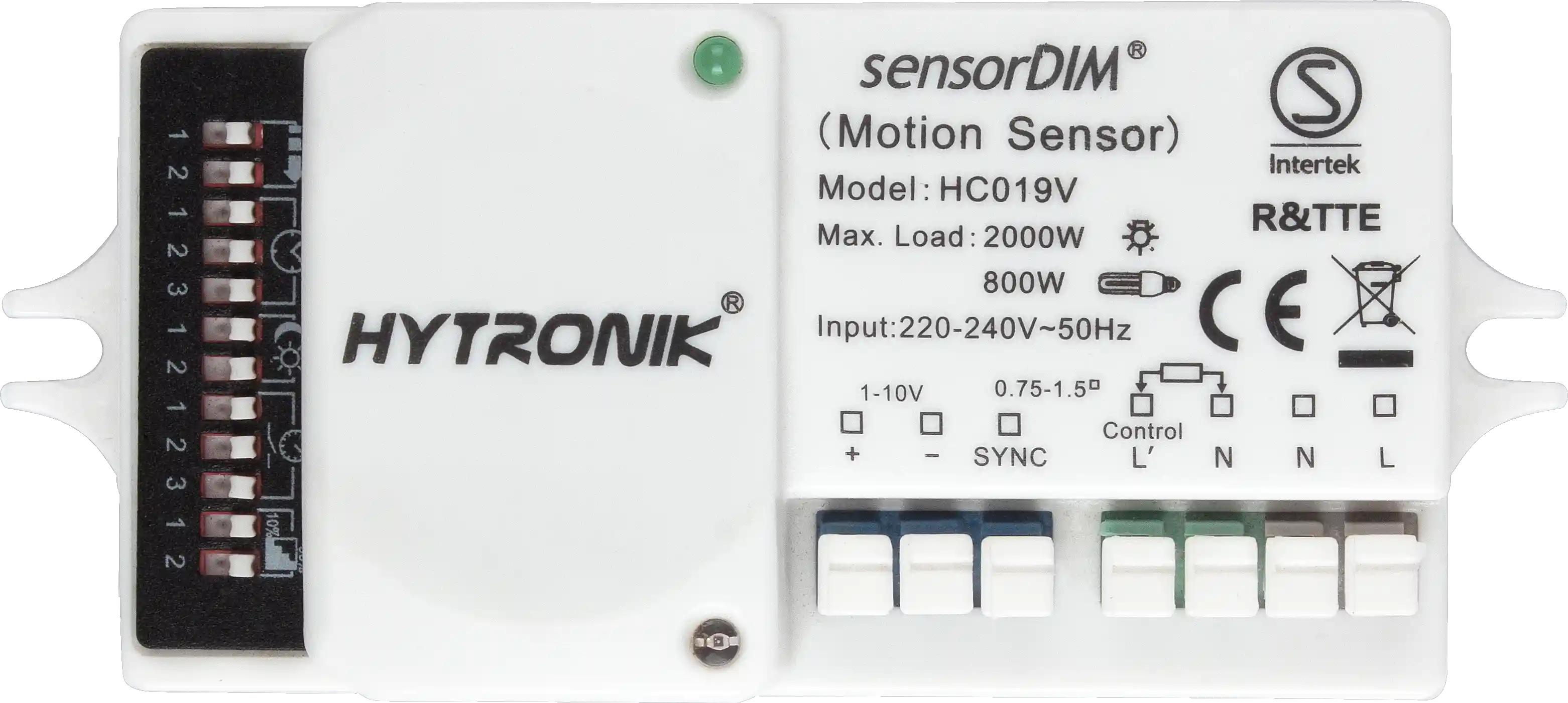 Top view of HC019V HF Lowbay  Tri-level & 1-10V  Dip-Switch