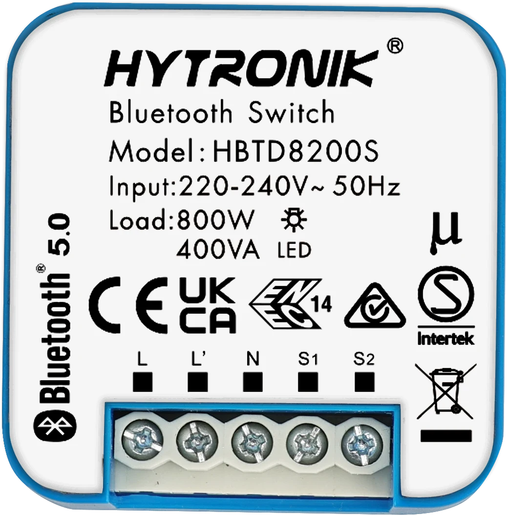 Front view of HBTD8200S Bluetooth Receiver  Relay Control  Wall Junction Box