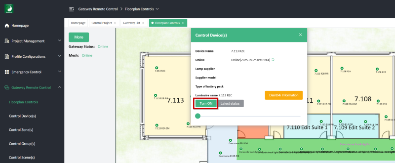 Koolmesh web remote-control floorplan interface